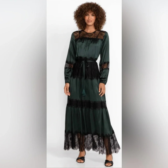 JOHNY WAS MIDNIGHT SILK DRESS - Picture 1 of 4